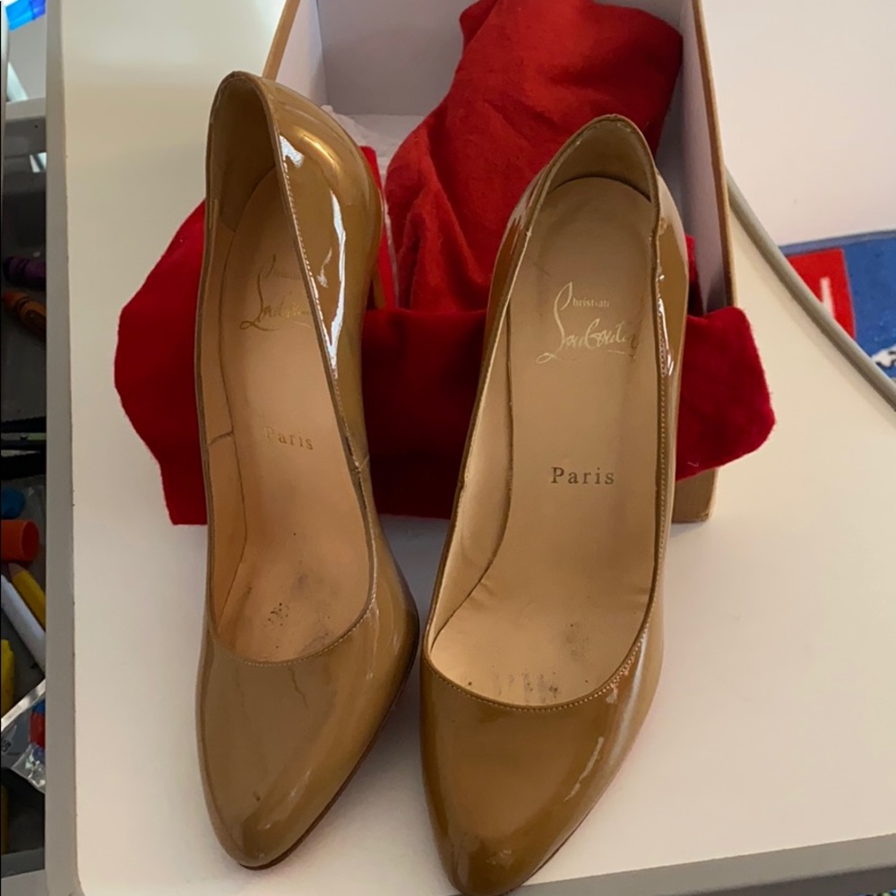 Christian Louboutin beige heels